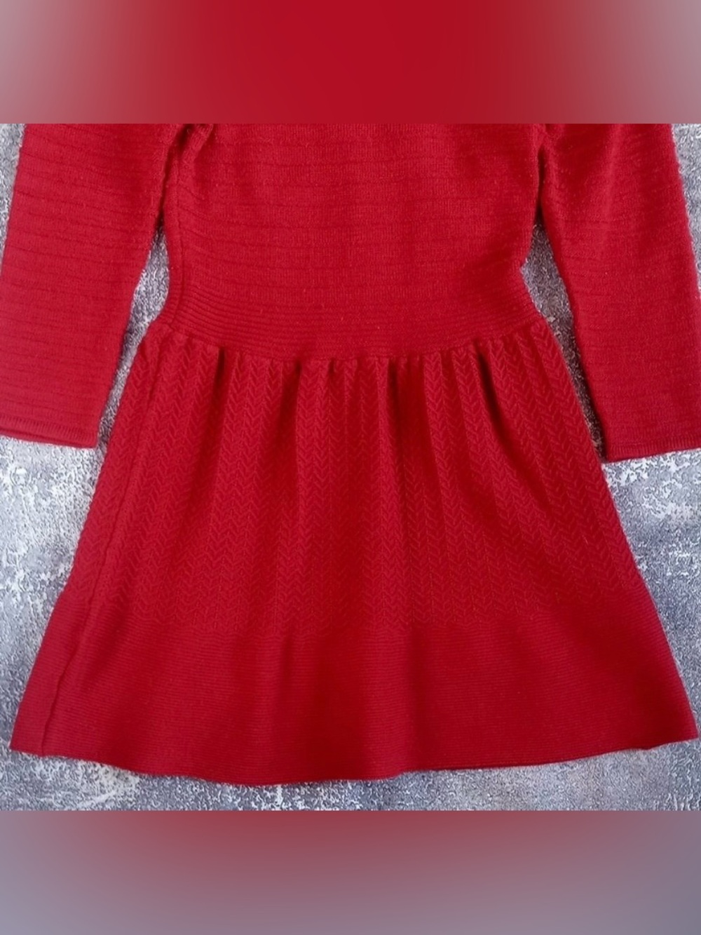 Medium Womens Jessica Simpson Red Fit-and-Flare Baby Doll Dress - Picture 4 of 8